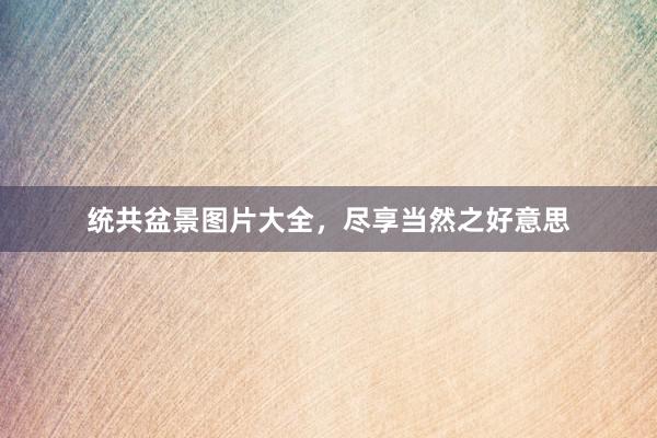 统共盆景图片大全，尽享当然之好意思