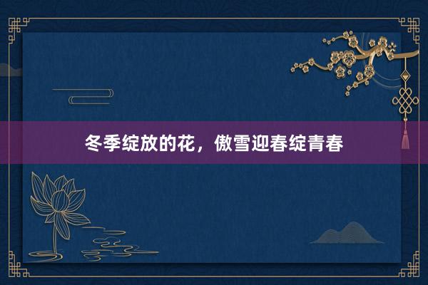 冬季绽放的花,傲雪迎春绽青春